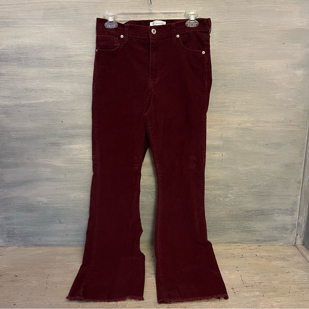 Regeneration by Celebrity Pink “flower” Burgundy Corduroy‎ Pants Size 30 GC